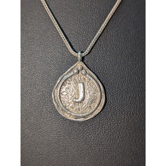 Vtg Silpada Didae 925 Sterling Made in Israel Initial 'J' Pendant 18" Necklace - Picture 6 of 12